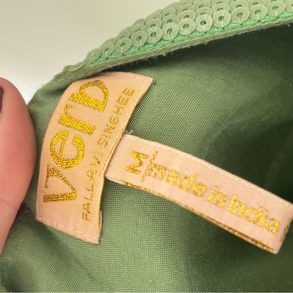 Anthropologie Shimmering Green Sequin Midi Dress - Picture 5 of 6